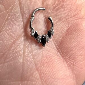 925 gemstone Clicker for ear or nose